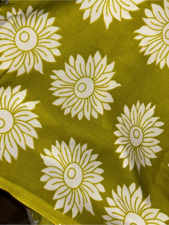 Other - Retro Flower Polyester Fabric HUGE Floral Print Material NO STRETCH Boho Sewing